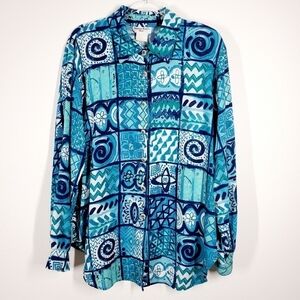 STEPHANIE THOMAS SPORT BUTTON FRONT BLOUSE